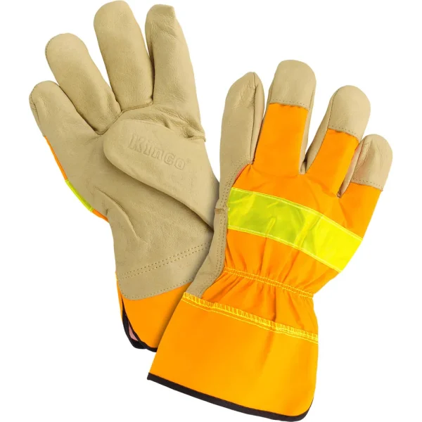 Kinco® Unlined Grain Pigskin High-Visibility Gloves
