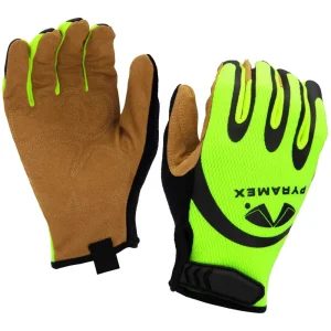 Pyramex® Hi-Viz Abrasion-Resistant Leather Palm Gloves