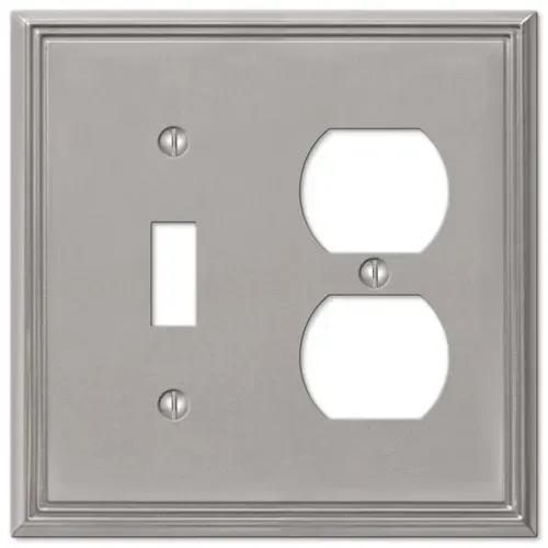 Amerelle 1 Toggle-1 Duplex Metro Line Metal Brush Nickel