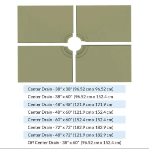 Laticrete Hydro Ban Modular Pre-Sloped Shower Pan | 38″ x 38″ Center Drain Pan - view 2