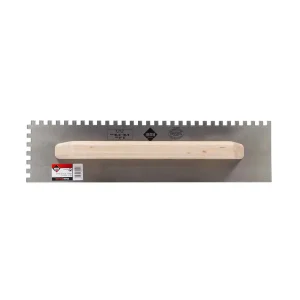 Rubi 19″ Closed Wooden Handle Trowel | 1/4″ x 1/4″ - view 4