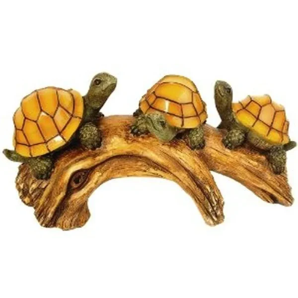 Moonrays Solar Turtles On Log Outdoor Landscape Garden Light