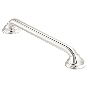 Moen Chrome Designer Grab Bar with Finger Notches, 24 in