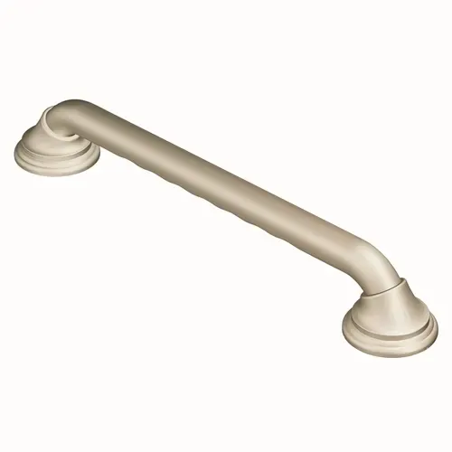 Moen Brushed Nickel Designer Grab Bar with Finger Notches, 16 in