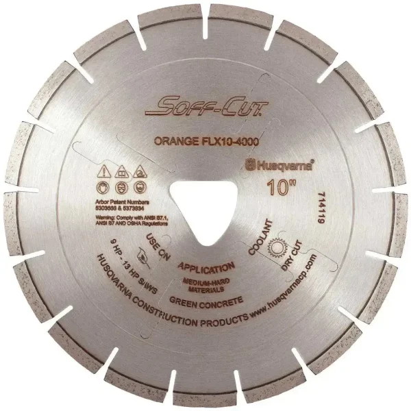 Soff Cut FLX 4000 Orange Ultra Early Diamond Blades | 6″ x .100