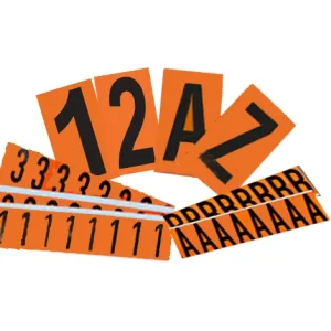 Orange with Black Print Numbers, Dashes & Letters ,1 1/2″ x 1″ (Kit) - view 2