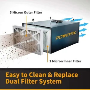 POWERTEC Remote Controlled 3-Speed Air Filtration System - view 4