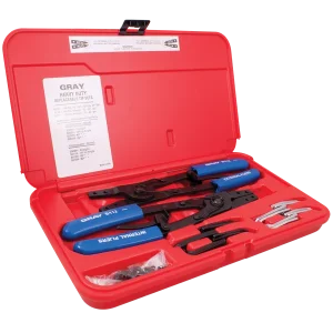 2 Piece Heavy Duty Retaining Ring Pliers Set Internal/External with Interchangeable Tips