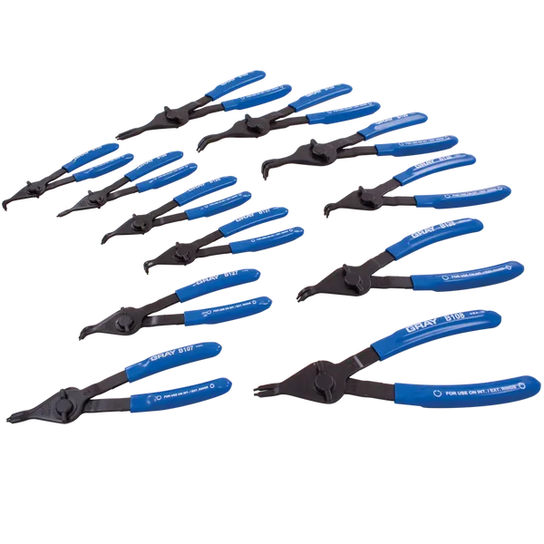 12 Piece Convertible Snap Ring Plier Set – Convertible Internal/External – Fixed Tip