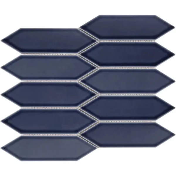 Interceramic Elegant Blue Mosaic Tile Picket Glossy 10″ x 12″ Sheet