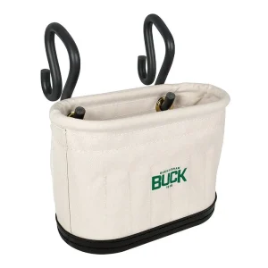 Buckingham 15-Pocket Oval Canvas Bucket with Hooks – 14” x 6.5”