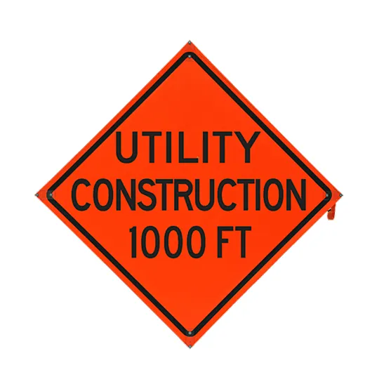 UTILITY CONSTRUCTION 1000FT Sign- Vinyl, Non-Reflective