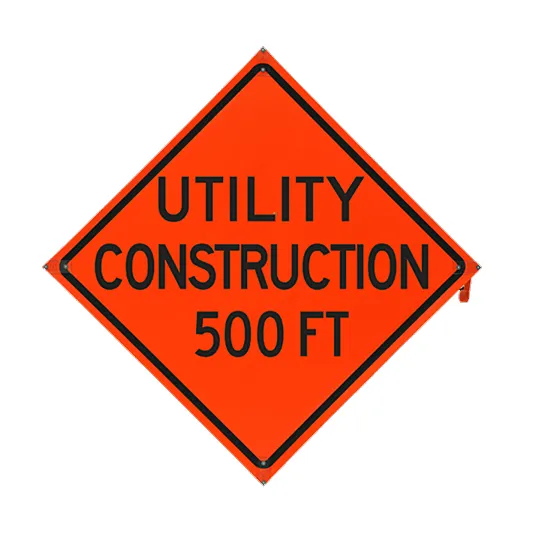 UTILITY CONSTRUCTION 500FT Sign- Vinyl, Non-Reflective