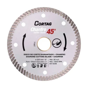 Cortag Turbo Chamfer 45° Diamond Blade | 8″