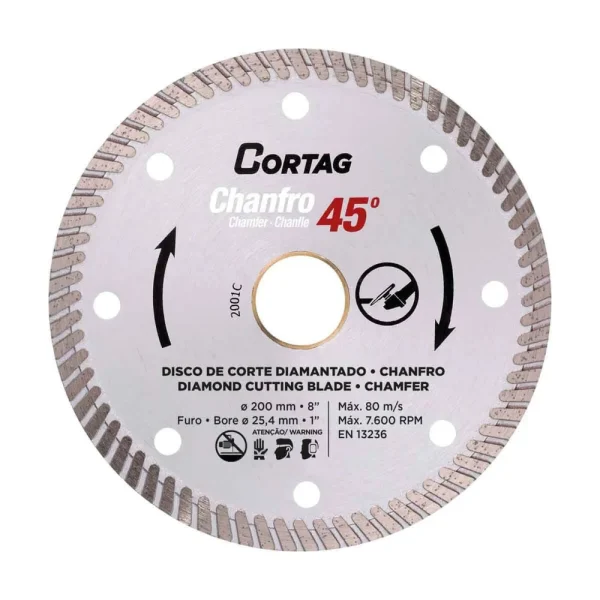 Cortag Turbo Chamfer 45° Diamond Blade | 8″