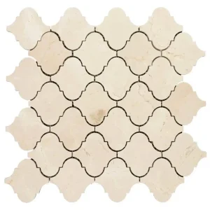Interceramic Crema Marfil Marble Lantern Mosaic Polished 12″ x 12″ Sheet