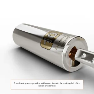 1/4″ Drive 6 Point Metric Deep Length Chrome Sockets - view 4