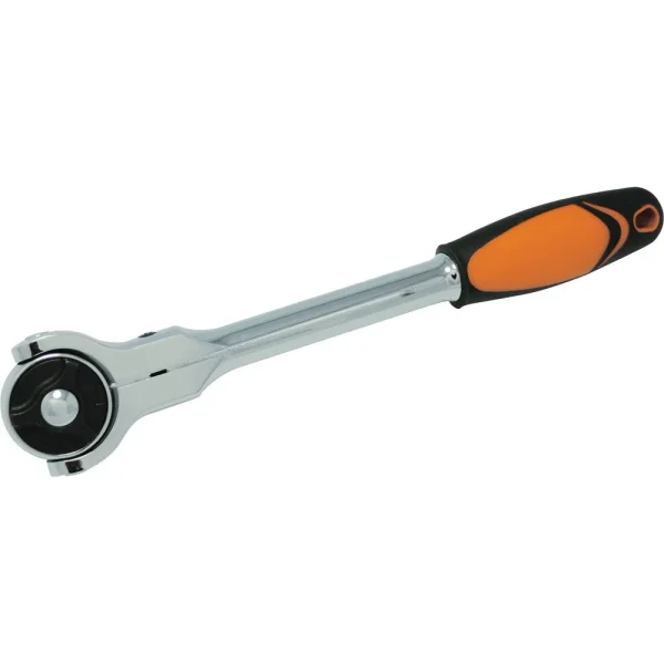3/8″ Drive 72 Tooth Swivel Head Quick Release Ratchet With Comfort Grip Handle