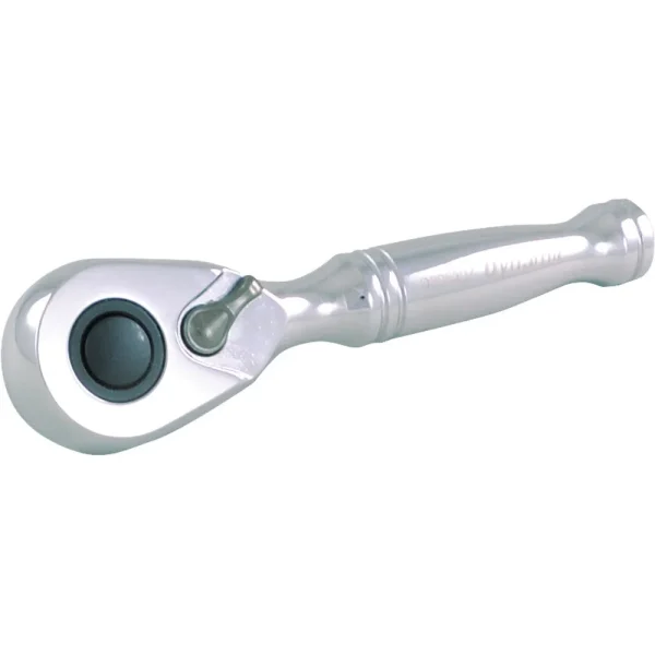 3/8″ Drive 48 Tooth Stubby Ratchet, 4-3/4, Chrome Finish