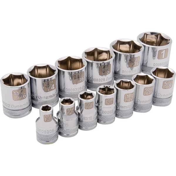 3/8″ Drive 13 Piece 6 Point, Standard SAE Socket Set, 1/4″ – 1″