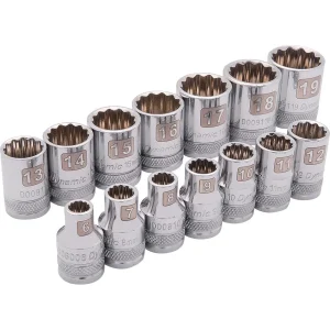 3/8″ Drive 14 Piece 12 Point, Standard Metric Socket Set, 6mm – 19mm