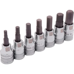 3/8″ Drive 7 Piece Metric, Standard Hex Socket Set, 4mm – 10mm