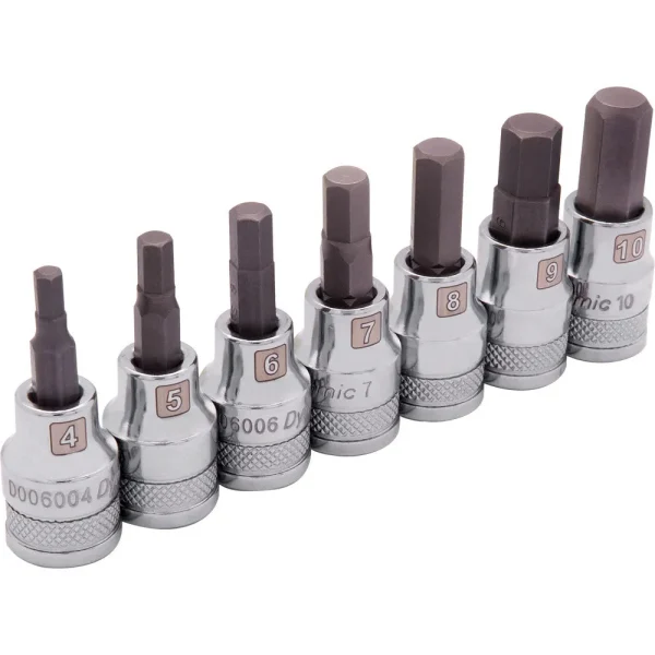 3/8″ Drive 7 Piece Metric, Standard Hex Socket Set, 4mm – 10mm