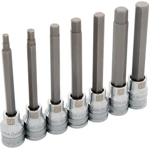 3/8″ Drive 7 Piece Metric, Long Hex Socket Set, 4mm – 10mm