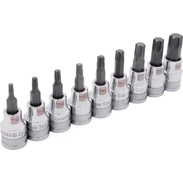 3/8″ Drive 9 Piece Standard Length, Torx® Socket Set, T15 – T55