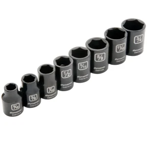 3/8″ Drive 8 Piece 6 Point SAE, Standard Impact Socket Set, 5/16″ – 3/4″