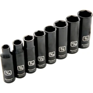 3/8″ Drive 8 Piece 6 Point SAE, Deep Impact Socket Set, 5/16″ – 3/4″