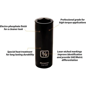 3/8″ Drive 8 Piece 6 Point SAE, Deep Impact Socket Set, 5/16″ – 3/4″ - view 2