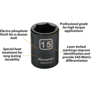 3/8″ Drive 12 Piece 6 Point Metric, Standard Impact Socket Set, 8mm – 19mm - view 2