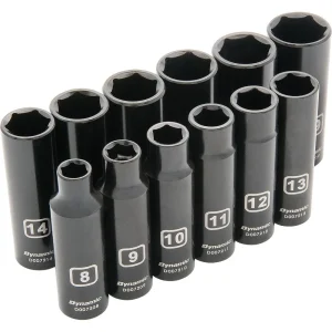 3/8″ Drive 12 Piece 6 Point Metric, Deep Impact Socket Set, 8mm – 19mm