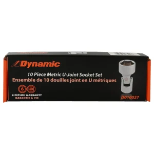 3/8″ Drive 10 Piece 6 Point Metric, Universal Joint Socket Set, 10mm – 19mm - view 4
