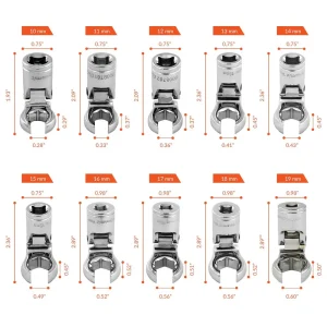 3/8″ Drive 10 Piece Metric, Flare Nut Socket Set, 10mm -19mm - view 3