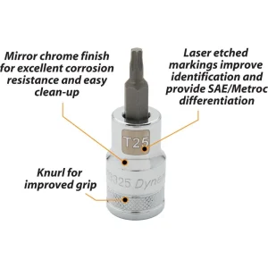 1/2″ Drive Torx® Head, Standard Length, Chrome Bit Sockets - view 2
