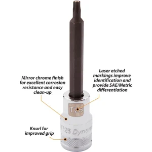 1/2″ Drive Torx® Head Long Length Chrome Bit Sockets - view 2