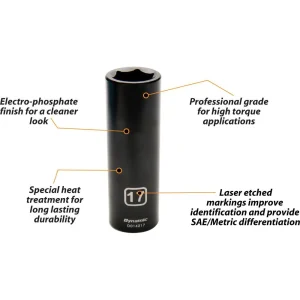 1/2″ Drive 6 Point Metric, Deep Length, Impact Sockets - view 2