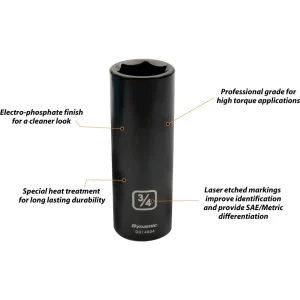 1/2″ Drive 6 Point SAE, Deep Length, Impact Sockets - view 2