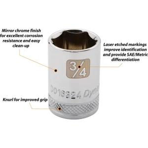 1/2″ Drive 6 Point SAE, Standard Length, Chrome Sockets - view 2