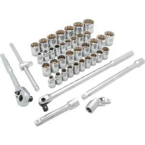 1/2″ Drive 41 Piece 12 Point Standard, SAE/Metric Socket Set, 3/8″ – 1-5/16″ , 10mm – 28mm