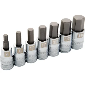 1/2″ Drive 7 Piece, Metric Standard, Hex Socket Set, 6mm – 19mm