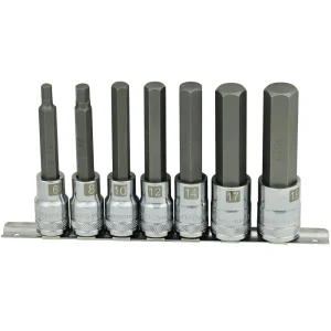 1/2″ Drive 7 Piece, Metric Long, Hex Socket Set, 6mm – 19mm - view 2