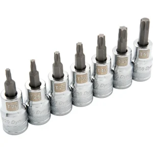1/2″ Drive 7 Piece Standard, Torx® Socket Set, T20 – T50