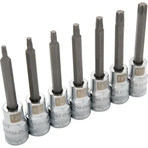1/2″ Drive 7 Piece Long, Torx® Socket Set, T20 – T50