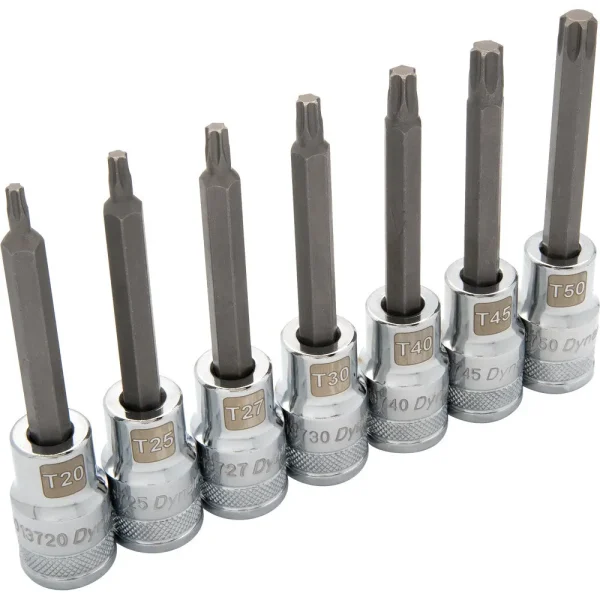 1/2″ Drive 7 Piece Long, Torx® Socket Set, T20 – T50