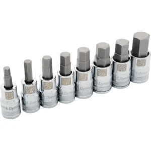 1/2″ Drive 8 Piece Standard SAE, Hex Socket Set, 1/4″ – 3/4″