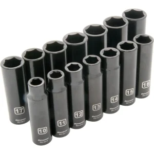 1/2″ Drive 14 Piece 6 Point, Deep Impact, Metric Socket Set, 10mm – 23mm