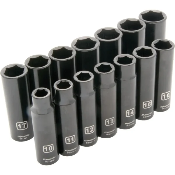 1/2″ Drive 14 Piece 6 Point, Deep Impact, Metric Socket Set, 10mm – 23mm